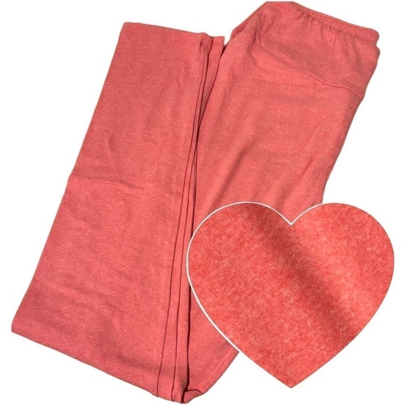 NWOT LulaRoe OS Soft Leggings One Size Heathered Pink 2-10 Small-Large - Picture 2 of 10